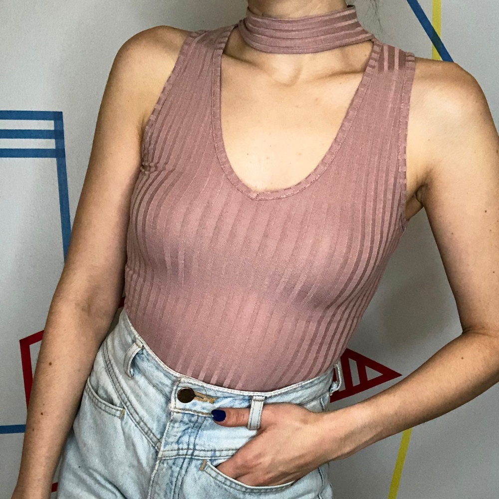 Urban Planet Mauve Choker Tank
